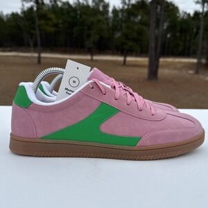 No Boundaries Sport Shoes Women's 10 Pink Green Samba Lace up Low Top Casual‎
